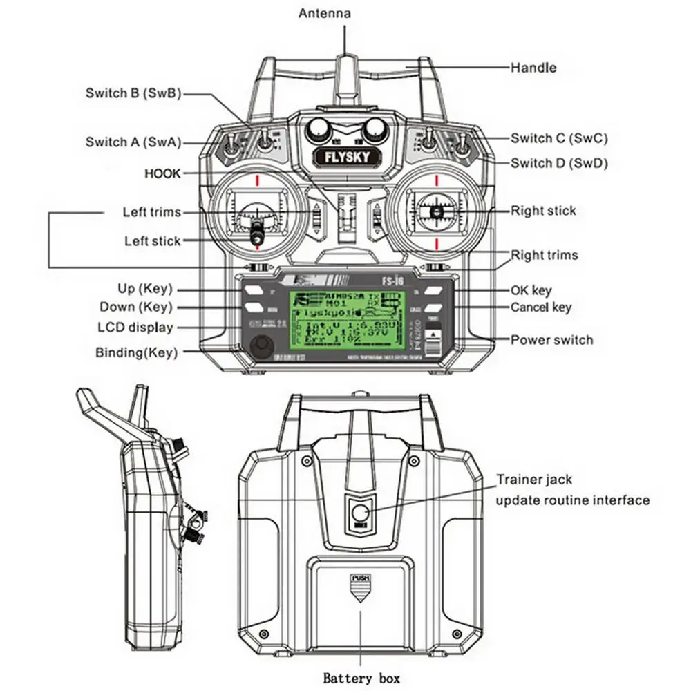 FLYSKY FS- I6 6CH 2.4G RC Tran - Radio Transmitter 6Ch recension och pris