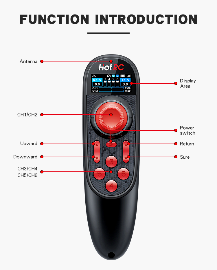 NEW HOTRC DS-650 6CH 2.4G Radi - Radio Transmitter 6Ch recension och pris