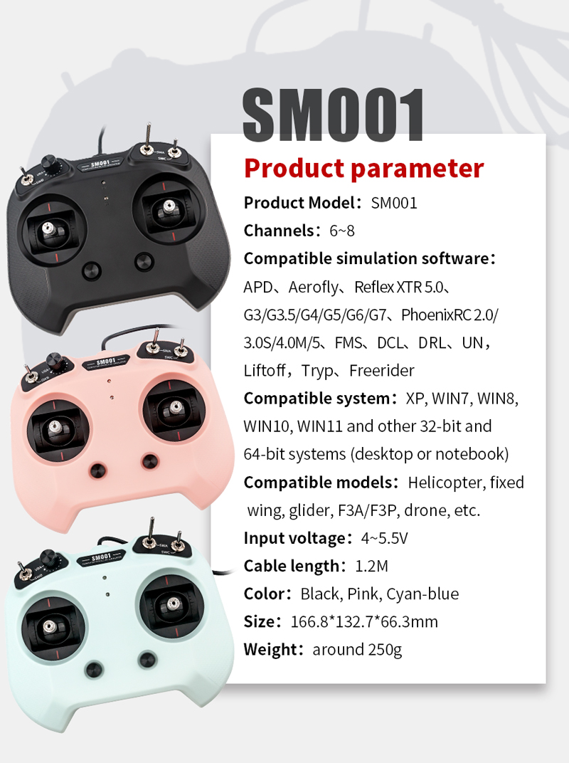 Flysky FS‑SM001 RC Flight Simu - Radio Transmitter 6Ch recension och pris