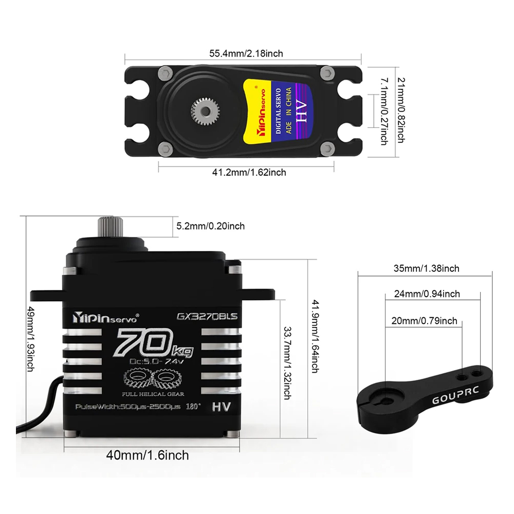 70KG 60KG 55KG Brushless Servo - Rc Hobby Motors recension och pris