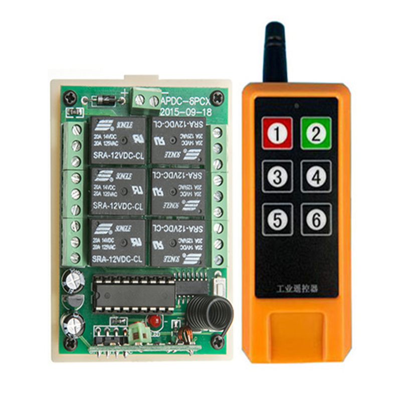 2000m DC12V 24V 6CH Wireless R - Radio Transmitter 6Ch recension och pris