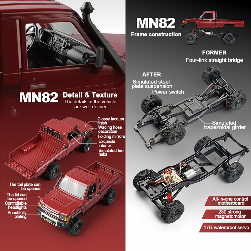 ZWN MN82 1:12 Retro Rc Car Wit - Rc Hobby Grade Truck recension och pris