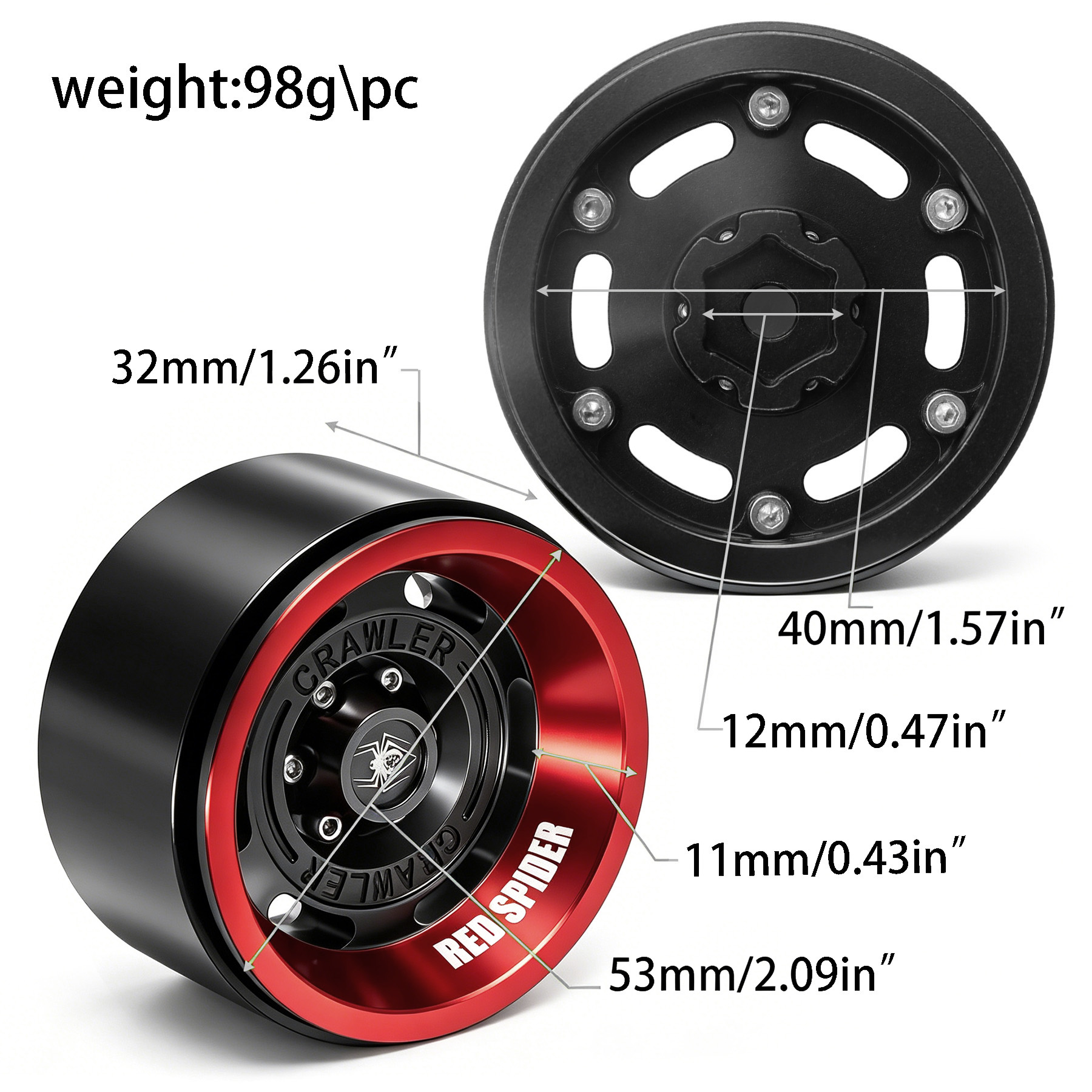 RED SPIDER 4pcs 1.9Inch Beadlo - Rc Hobby Shop recension och pris